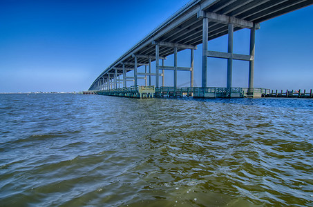 外滩风景摄影照片_外岸罗阿诺克湾大桥附近的风景