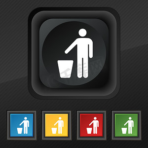 扔掉垃圾桶图标符号。