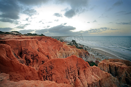 海洋峡谷摄影照片_迷宫 morro branco ceara 巴西