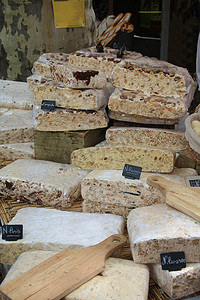 牛美食摄影照片_B�doin 法国市场上的牛轧糖