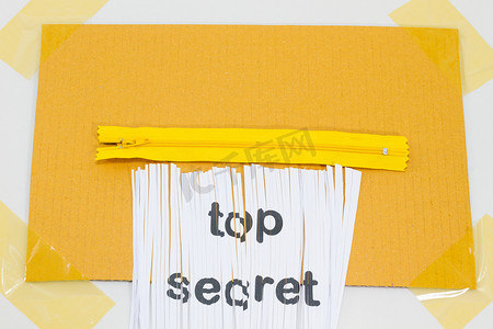 最高机密，销毁一张带有黄色拉链的纸作为 sh