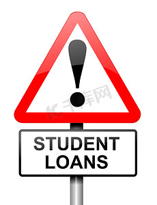 教育基金摄影照片_学生贷款警告。