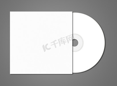白色 CD - 在深灰色上隔离的 DVD 样机模板