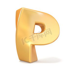 字母P图标摄影照片_橙色扭曲字体大写字母 P 3D