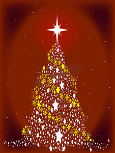 红星闪亮圣诞树