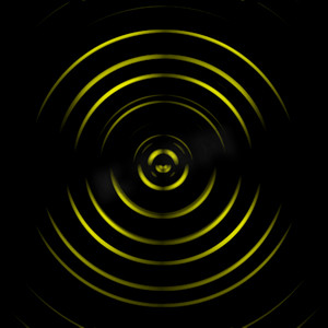 黄色数字声波或圆信号，抽象背景