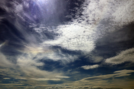 多云蓝天抽象背景，蓝天背景与云。