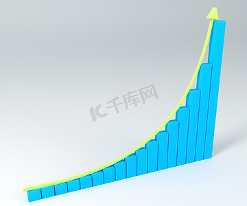 带有向上箭头的指数业务图