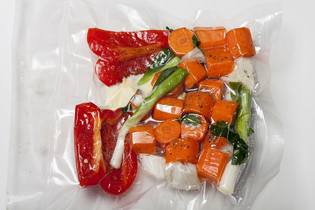 维生素icon摄影照片_混合蔬菜真空低温烹调法袋