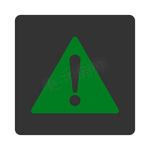 报警信号摄影照片_警告平面绿色和灰色圆形按钮