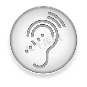 提示按钮信纸摄影照片_图标、按钮、象形图听力障碍