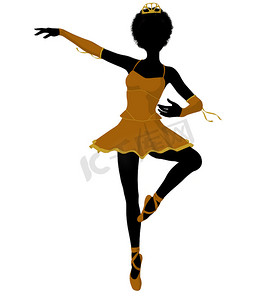 非洲裔美国芭蕾舞女演员插图剪影