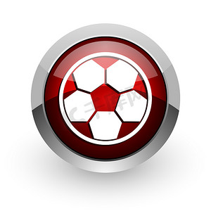 足球红色圆圈 web 光泽图标