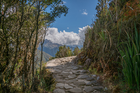 山脊上的印加古道路径