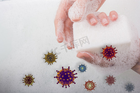 COVID-19冠状病毒预防和检疫概念海报