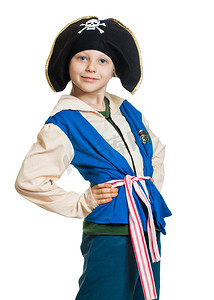 万圣节免费摄影照片_装扮成海盗的可爱男孩