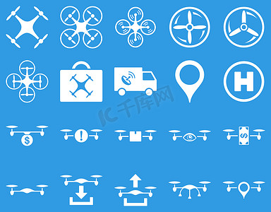 空中无人机和四轴飞行器工具图标