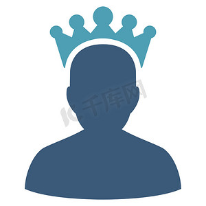 国王加冕摄影照片_来自竞争与成功双色图标集的国王图标