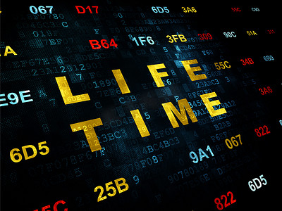时间轴概念： 数字背景上的生命时间