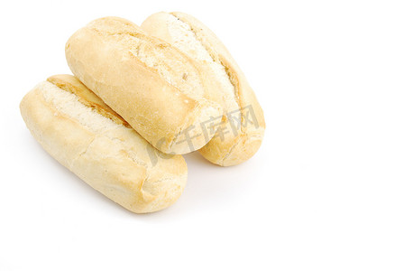 新鲜和自制的白面包叫长方形宝石