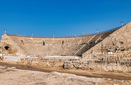 致敬逆行英雄摄影照片_以色列凯撒利亚古罗马竞技场