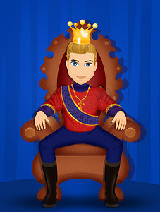 坐在宝座上的国王插画