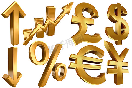 黄金经济符号欧元美元