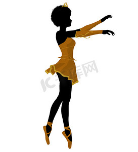 歌手剪影摄影照片_非洲裔美国芭蕾舞女演员插图剪影