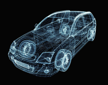 点组成的线摄影照片_由发光线和点组成的抽象汽车