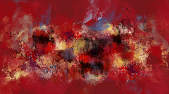 斑点红色摄影照片_抽象的红色水彩背景