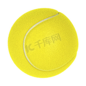黄色荧光球体摄影照片_在白色的网球