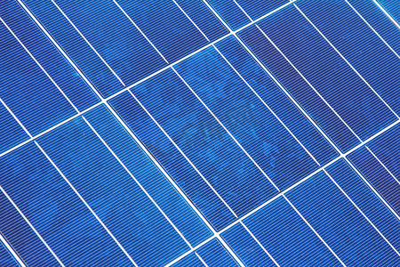 太阳能电池板模块对角线的特写