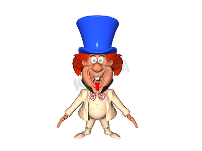 游戏角色卡通摄影照片_戴着蓝色帽子的卡通小矮人