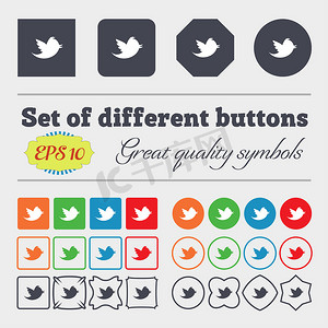 messages retweet icon sign 一大套丰富多彩、多样化、高质量的按钮。