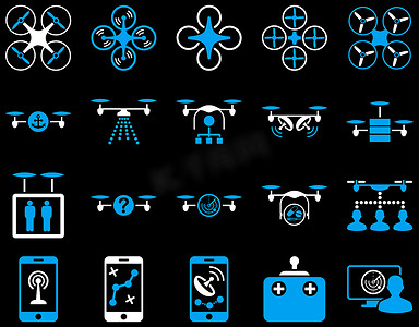 空中无人机和四轴飞行器工具图标