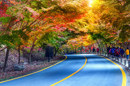 韩国国家公园的秋天。