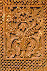 印度古屋墙壁花卉装饰