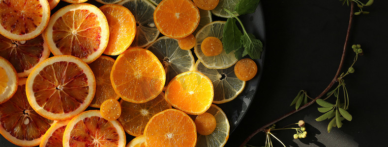 夏季秋季背景与柑橘