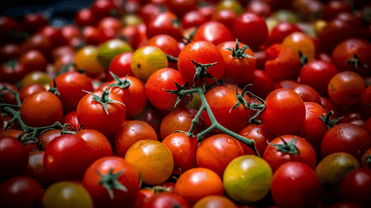 西红柿背景的混合白色木桌背景上美丽多汁的有机红番茄清洁饮食概念复