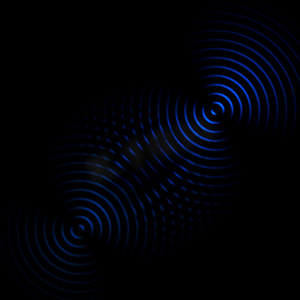 声波圆形摄影照片_振荡深蓝色、抽象背景的圆形声波