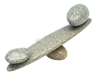 天平：带石头的鹅卵石稳定性秤