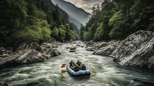 在塔拉河上漂流