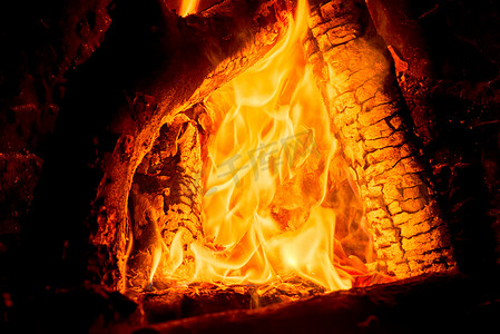 壁炉里的火