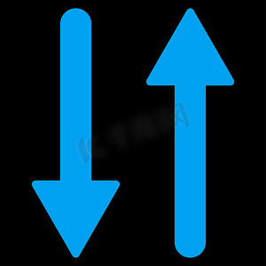 箭头交换垂直平面蓝色图标