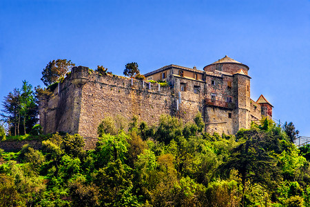 利古里亚摄影照片_Castel Brown 古城堡山波托菲诺热那亚利古里亚意大利