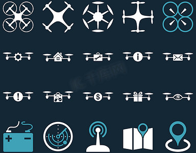 空中无人机和四轴飞行器工具图标