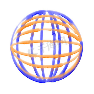 抽象水彩几何圆形 3d 球体背景。