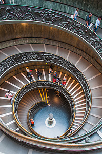 首都博物馆摄影照片_梵蒂冈博物馆布拉曼特楼梯