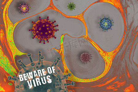 海报2019年摄影照片_COVID-19冠状病毒预防和检疫概念海报