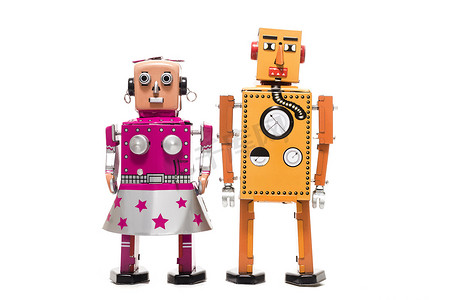 铁皮玩具机器人情侣